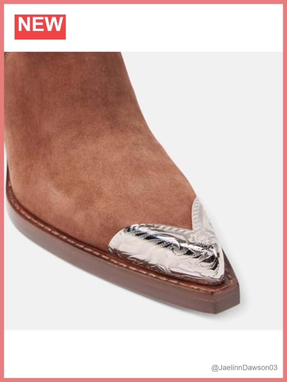 Suede Western Cowgirl Ankle Boots Pointed Toe Stacked Heel Slip On Vintage - Picture 5 of 6